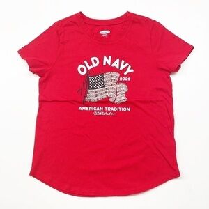 Old Navy red American flag short sleeve t-shirt